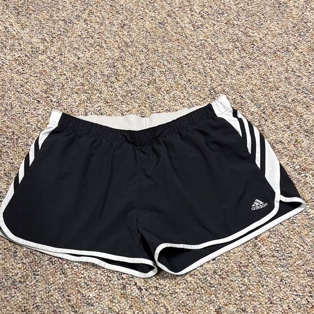 Adidas Women's Black and White Athletic Shorts